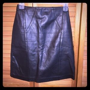 Black leather mini skirt size 2